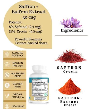 EXIR Saffron Extract Supplements 60-Tablets - Digestion & Energy Support | Memory & Concentration Boost - Buy Online on GoSupps.com