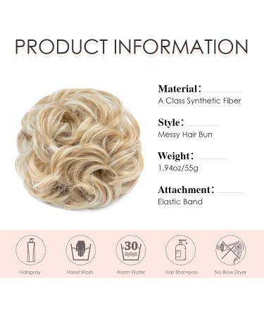 My-Lady Messy Hair Buns Extensions Scrunchies - Brown Blonde Highlight L - Updo Wavy Curly Ponytail - Chignons Hairpiece - 55g - Buy Online on GoSupps.com