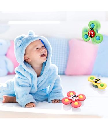 Suction Toys for Baby: 3PC Bath Toys with Rotation Suction Cup for Dining Table, Bathing, Traveling - Buy Online on GoSupps.com