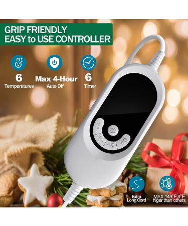 Extra Large 2-in-1 Heating Pad & Foot Warmer XXL - Back Pain Relief - 4-Hour Auto Off - 6 Heat Level - Machine Washable - Buy Online on GoSupps.com