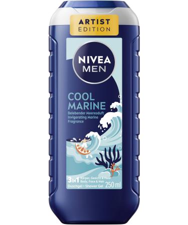 Beiersdorf AG NIVEA MEN Cool Marine Artist Edition Shower Gel refreshing shower gel with invigorating sea scent 3in1 shower gel for body face and hair 250 ml