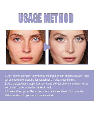 2PCS Lavender Matte Powder Lavender Matte Powder Oil Control Long Lasting Setting Powder Oil Control Pressed Powder with Mini Powder Puff for Silky Blurring Oil Control Long-Lasting Makeup - Buy Online on GoSupps.com