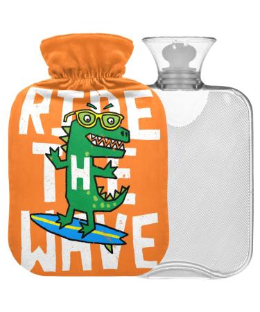 NAANLE CARTOON KROKODIL heat bottle with cover Transparent hot water bottle 1L heat bottle for bed handfoot heat pain relief heat and cold therapy
