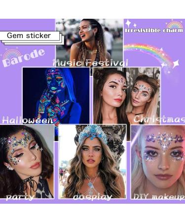 Barode Mermaid Chest Gems Sticker - Temporary Rhinestone Breast Tattoo for Women - Party Rave Festival Body Jewelry (1PCS) - Buy Online on GoSupps.com