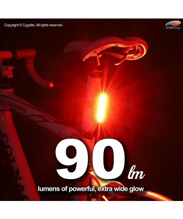 Cygolite Hotrod 90 Lumen Bike Tail Light | USB Rechargeable | 6 Night & Daytime Modes | Wide Glowing LEDs - Buy Online on GoSupps.com