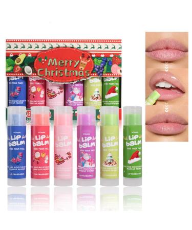 Linjinx 6pcs Fruity Lip Balm Holiday Gift Set Moisturizing Lip Care for Christmas Stocking Stuffers Multicolor One Size One Size Multicolor - Buy Online on GoSupps.com