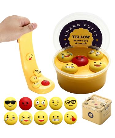 Special Supplies Sensory Therapy Putty for Kids and Adults with 10 Cute Charms - Resistive Hand Exercise Stress Relief Therapy Putty Five Ounces of Each Putty (Emoji Set - Strength: X-Soft)