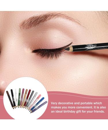 CRILSTYLEO 12pcs Pearlescent Eyeshadow Pencil Colored Eyeliner Gel Eyeliner Waterproof Eyeshadow Powder - Buy Online on GoSupps.com