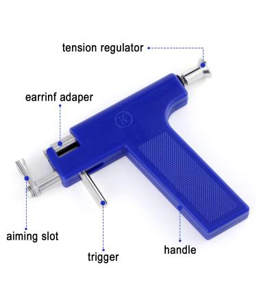 Stainless Steel Body Piercing Tool Set with 12 Pairs Stud Earrings - Blue - Buy Online on GoSupps.com