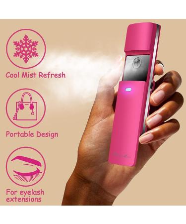 DenniesCare Nano Mister - Cool Mist Facial Sprayer for Lash Extensions | USB Rechargeable Mini Face Steamer in Rose Red - Buy Online on GoSupps.com