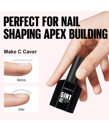 Tomicca 5-in-1 Nude-Rosa Builder Nail Gel 15ml | UV/LED Gel for Nail Extensions Strengthening & Design - Buy Online on GoSupps.com
