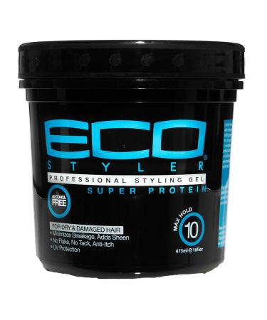 Eco Style Styling Gel Super Protein  Black  16 Ounce - Buy Online on GoSupps.com