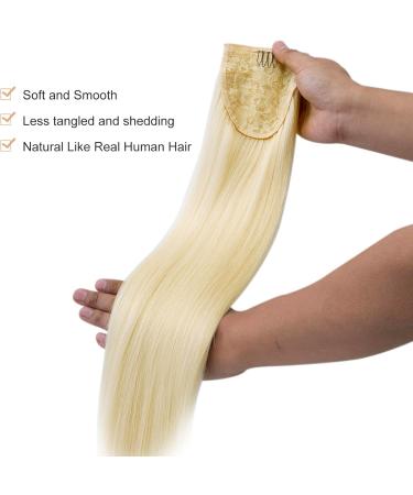 Yamel Ponytail Extension Blonde Long Straight 20 Inch Upgrade Wrap Around Fake Ponytail Synthetic Hair Extensions Clip in Ponytail Hairpiece for Women Blonde 20 Inch (Pack of 1) - Buy Online on GoSupps.com