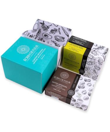  CRIN DE FLEUR Gift set of 3 French handcrafted cold process soaps (exfoliating coffee lime & black pepper charcoal & cedar 3x90g) - Buy Online on GoSupps.com