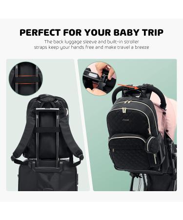 LOVEVOOK Waterproof Baby Diaper Bag Backpack with Diaper Pouch, Changing Pad, Pacifier Case, Stroller Straps - Ideal Gift for New Parents - Black - Buy Online on GoSupps.com
