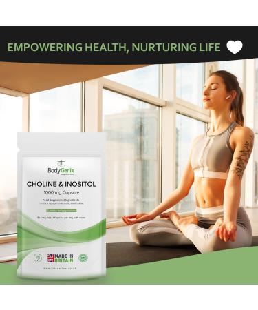 Bodygenix Choline & Inositol 1000mg Capsules - Brain Health & Mood Supplement | 30 Capsules, 1 Month Supply - Buy Online on GoSupps.com