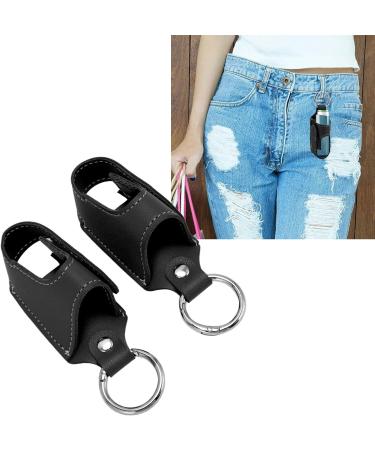 Secure and Convenient Storage Versatile Usage Stylish and Durable Design 2pcs Asthma Inhaler Holder Portable Storage Protective PU Leather Case with Carabiner Clip for Travel Black - Buy Online on GoSupps.com