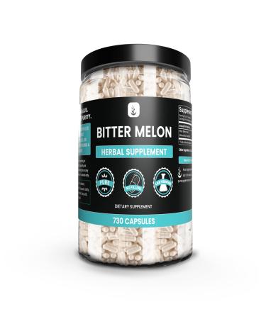 PURE ORIGINAL INGREDIENTS Bitter Melon Extract (730 Capsules) No Magnesium Or Rice Fillers Always Pure Lab Verified 730 Count (Pack of 1)