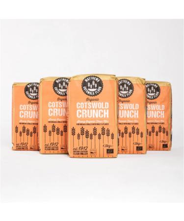 Matthews Cotswold Organic Cotswold Crunch Flour | Specialty Blend of Strong Flour Malted Wheat Flakes and Malt Flour | Artisanal | Milled in Britain | 5 x 1.5kg Bags - Buy Online on GoSupps.com