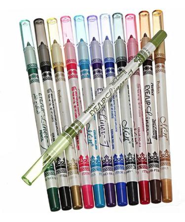 DOITOOL Eyeliner Pen 12 Eyeliner Pencil Flash Suit Glitter Outfit Eye Shadow Cosmetic Pencils Set Lip Liner Water Proof - Buy Online on GoSupps.com