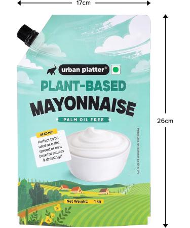  Urban Platter Urban Platter Premium Vegan Mayonnaise 1kg Dairy Free Mayonnaise Palm Oil Free Trans Fat Free HoReCa  - Buy Online on GoSupps.com