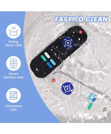 Silicone TV Remote Teething Toys for Babies 6-12 Months - 2 Pack with Pacifier Clips - BPA Free Infant Chew Toys - Ideal Gift for Boys and Girls - Buy Online on GoSupps.com