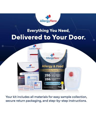 Allergy Hero Comprehensive Allergy & Food Sensitivity Combo Test Kit 581 Food & Environmental Items Tested for Adults & Kids Easy & Pain-Free at-Home Collection with Accurate Results - Buy Online on GoSupps.com