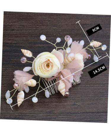 Housoutil Bridal Hair Comb Rhinestone Hair Side Comb Wedding Hair Accessories Flower Headpiece for Women Flower Hair Comb Hair Clips Bride Conch Wedding Flowers Pink Silk Cloth - Buy Online on GoSupps.com