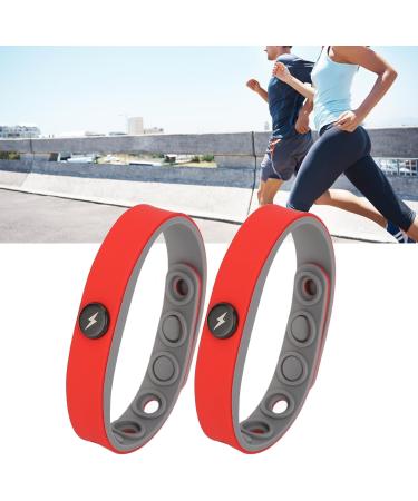 Anti-Static Wireless Silicone Sports Bracelet - 2 Pack Washable Red - Ideal for Active Lifestyle - Buy Online on GoSupps.com