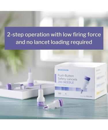 McKesson Safety Lancets 28G Sterile Push-Button Needle 1.5mm - 100 Count - Buy Online on GoSupps.com