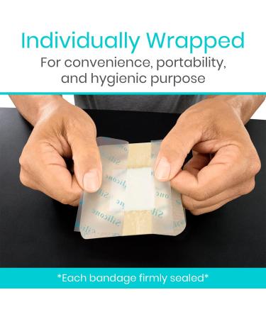 ViveCare Silicone Foam Dressing 3x3 with Adhesive Border - Bed Sore & Ulcer Bandage (5 Pack) - Pressure Sore Wound Care Solution - Buy Online on GoSupps.com