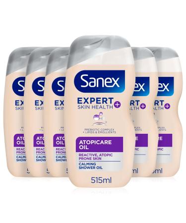 Sanex BiomeProtect Advanced Atopicare Bath and Shower Oil 414ml Pack of 6 Soothes & Fights Dry Skin 0% sulfates Nourishing Body Wash (6x414ml) Atopicare Oil 414 ml (Pack of 6)