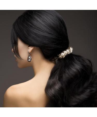 6-Piece Champagne Pearl Hair Claw Clips Set - Retro Non-Slip Barrettes for Women and Girls - Buy Online on GoSupps.com
