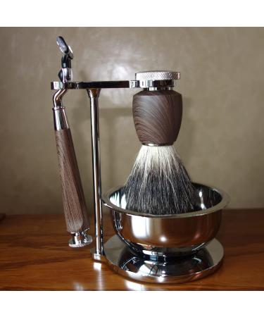 Deluxe Men's Shaving Kit - Pure Badger Hair Brush Mach 3 Razor & Bowl - Perfect Gift for Birthdays & Christmas - Buy Online on GoSupps.com