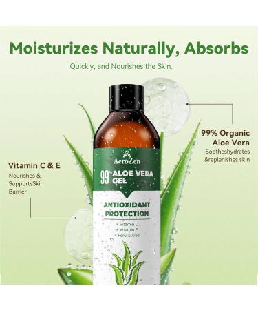 Aero Zen 99% Natural Aloe Vera Gel | Daily Hydration & After-Sun Relief | Lightweight Alcohol-Free Formula Deeply and Quickly Soothes Skin Suitable for Face/Body/Hair - 8.45 fl oz 8.45 Fl Oz (Pack of 1) - Buy Online on GoSupps.com