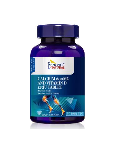(8 Pack) Esmond Natural: Calcium 600mg and Vitamin D 125IU (Maintain Health Regulate Physical Function) GMP Natural Product Assn Certified Made in USA - 480 Tablets