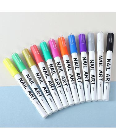 Liner Nail Graffiti Waterproof Painting Liner Brushes Easy Using Fine Tip Nail Pens for Supplies (12 Count) Dtt - Buy Online on GoSupps.com