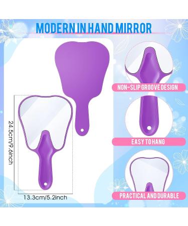 6-Piece Tooth Shaped Handheld Mirrors - Cute Plastic Makeup Mirrors for Dental Decor & Salon Use - Buy Online on GoSupps.com