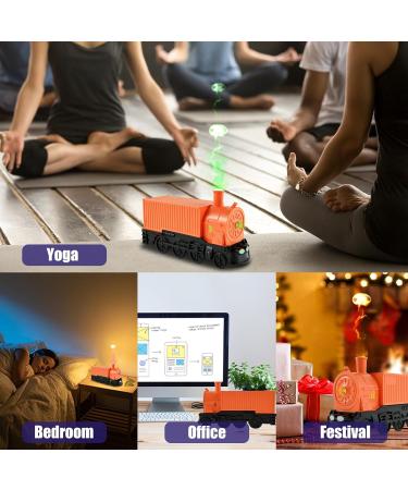 Essential Oil Diffuser 300ml - Train Humidifier with Timer 2 Spray Modes & Remote for Bedroom & Home Office Decor - Perfect Birthday Gift (Orange - Buy Online on GoSupps.com