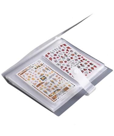 Nail Stickers Albums 80 Slots Nail Stickers Albums Nail Decals Storage Albums Nail Art Stickers Collection Foldable Storage Holder Nail Art Display Organiser