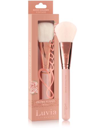 Luvia Rougepinsel - Essentials Prime Blush Brush E214 - Callow & Flat Rouge Brush in Nude/Ros gold - Vegan Cosmetics make -up brush/cosmetic brush Prime Blush - E214 Nude/Ros gold
