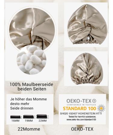 Lacourse 100% Mulberry Silk Sleeping Hood | 22 Momme Hair Protection | Caramel Color | High-Quality Elastic Band - Buy Online on GoSupps.com