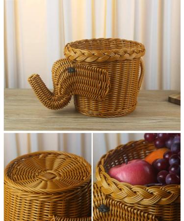 Fruit Fruit Bowl Handmade Weaving Animal Fruit Bowl Fruit Dish Bread Basket for Kitchen Food Picnic Bread Sundry Storage Basket Decorative Fruit Basket Plates (Color : Bianco) - Buy Online on GoSupps.com