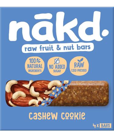 Nakd Cashew Cookie Fruit & Nut Bars - Vegan, Gluten Free, Healthy Snack - 35g x 48 - Buy Online on GoSupps.com