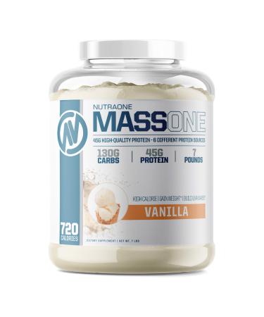 Massone Mass Gainer Protein Powder by NutraOne  Gain Mass Protein Meal Replacement (Vanilla - 7 lbs.)