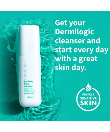 DERMILOGIC Purifying Daily Cleanser Deep Cleanse Hydrate & Restore Contains Niacinamide Ceramides and Hyaluronic Acid Dermatologist-Tested For Bright Balanced Glowing skin - Buy Online on GoSupps.com