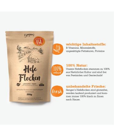 Senger's Yeast Flakes | Nutritional Yeast | Vegan & Gluten-Free | Quality from Austria (250g) - International Shipping Available - Buy Online on GoSupps.com