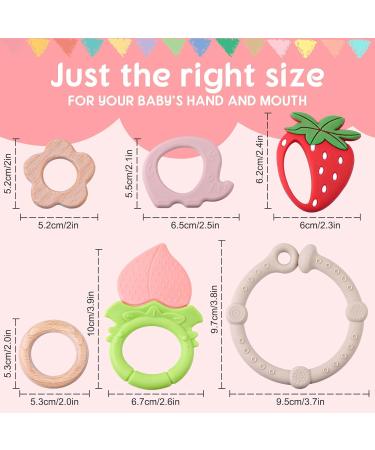 Tyry.hu Baby Silicone Bite Ring Bracelet & Cooling Teething Toys - BPA-Free Fruit Teether Set (6 Pieces) for Newborns - Buy Online on GoSupps.com