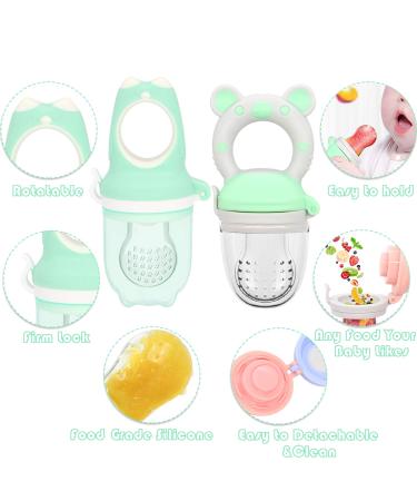 Buy 2 Silicone Fruit Teats for Baby & Toddler | Pacifier Teething Ring for Puree & Vegetables - Green - Buy Online on GoSupps.com