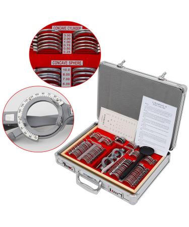 104 Pcs Metal Optometry Test Lenses Set - Professional Optical Trial Lens Kit with Aluminum Case - Buy Online on GoSupps.com